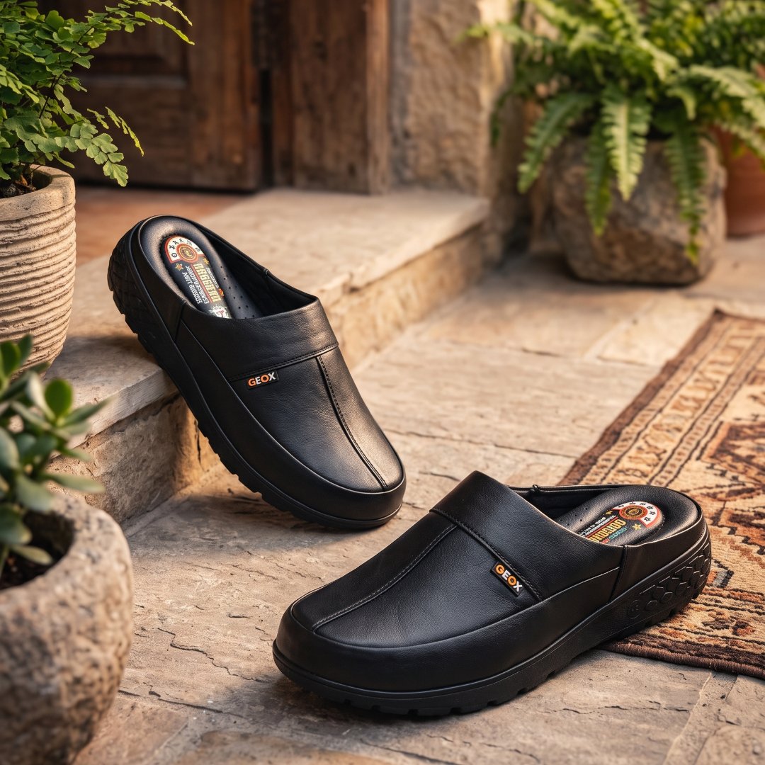 Mules en cuir noir pour homme – Confort et élégance